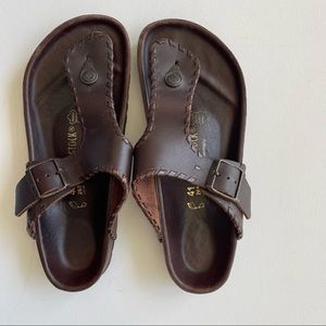 Birkenstock Sandals Sz 41 brown leather
